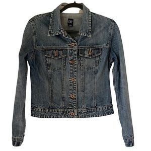 GAP Denim Jean Jacket Button Down Collared sz M